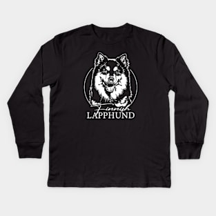 Funny Proud Finnish Lapphund dog portrait Kids Long Sleeve T-Shirt